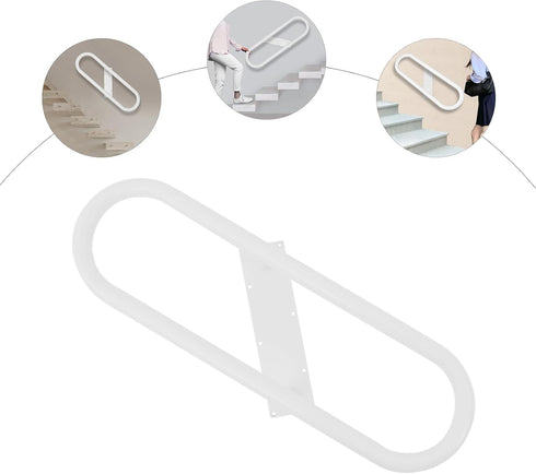 1-3 Wall Mounted Handrails for Outdoor Steps, Upgraded Wall Mount Handrail for Steps Indoor, Easy to Install Safety