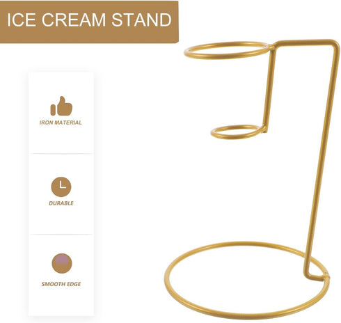 6.05 4.05 Inch, MAGICLULU Ice Cream Cone Holder Stand, Metal Single Waffle Rack for Sushi Hand Rolls, Iron Dessert