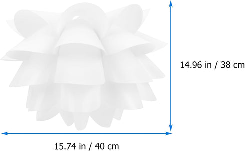 15.75 Inch Baluue Lotus Lampshade Table Lamp Cover Flower Light Shade with Durable Pp Frame for Home Decor Ceiling