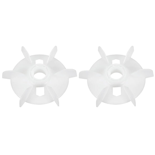 uxcell Motor Fan Blade, 150mmx28mm Round Shape, White Engineering Plastic with 6 Vanes, 2pcs