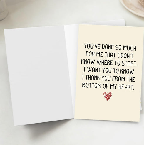 ATTLVV Thank You Card, Appreciation Card, Heartfelt Thank You Gift with Kraft Envelope and Gold Seal Sticker