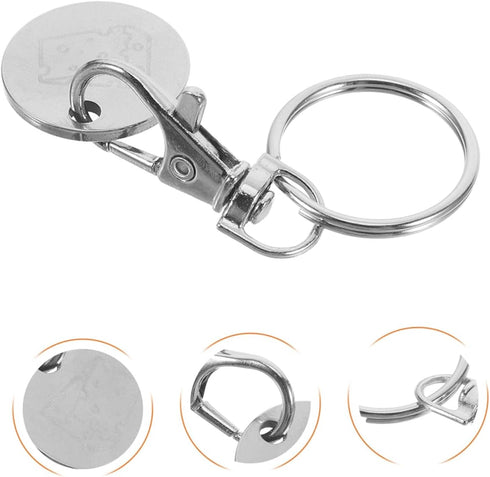Stainless Steel Shopping Trolley Token Keyring - Compact and Convenient