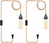 CAFULAM Industrial Hanging Light with Plug in Cord - Hemp Rope On/Off Switch,