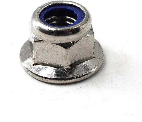 M8 Nylon Lock Nut 304 Stainless Steel Flange Nut Inserts, Pack of 30