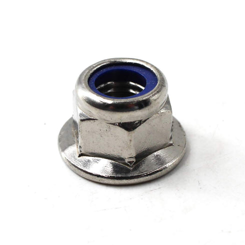 M4 Nylon Lock Nut, 304 Stainless Steel Flange Nut Inserts, Hex Lock Nuts (Pack of 50)