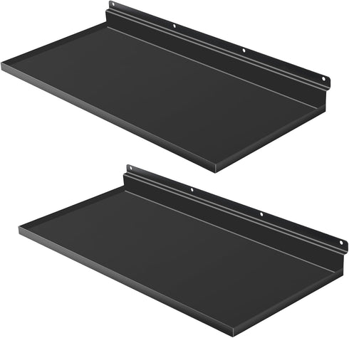 PEKGRIL 17X8 Inch Large Slatwall Shelves, Set of 2 Metal Accessories for Slat Wall, Flat Display Shelves for Storage