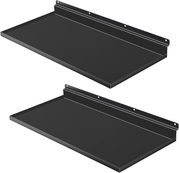 PEKGRIL 17X8 Inch Large Slatwall Shelves, Set of 2 Metal Accessories for Slat Wall, Flat Display Shelves for Storage