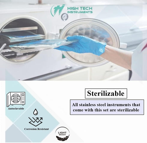 HIGH TECH INSTRUMENTS Set 6 College Cotton Pliers of with Angled Serrated Beak For Professional & Personal Use Surgical