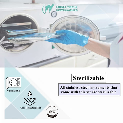 HIGH TECH INSTRUMENTS 6 H6/7 Pcs Double Ended Dental Scalers Made of Stainless Steel Reusable Tooth Pick Suitable