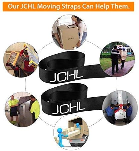 Moving Straps for 2 Movers, Adjustable Shoulder Lifting System, 4 Buckles for Moving Heavy Objects