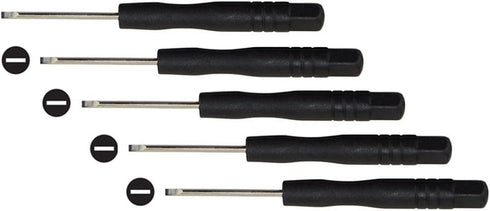 Fixinus 10 Pieces Slotted Mini Screwdrivers Set | 2.0mm Flat Head for Cell Phone, Tablet, and Small Electronics