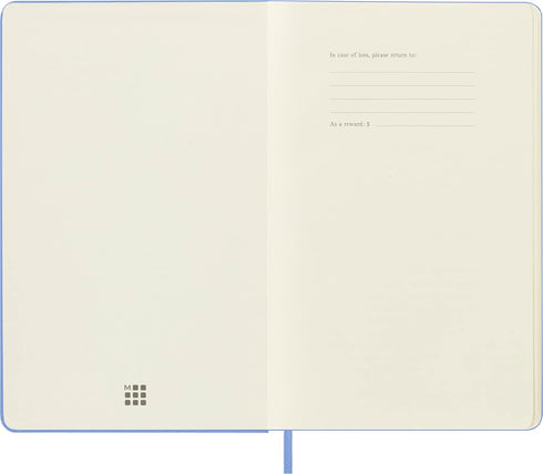 Moleskine Classic Notebook, Hard Cover, Large (5" x 8.25"), Plain/Blank, Hydrangea Blue, 240 Pages