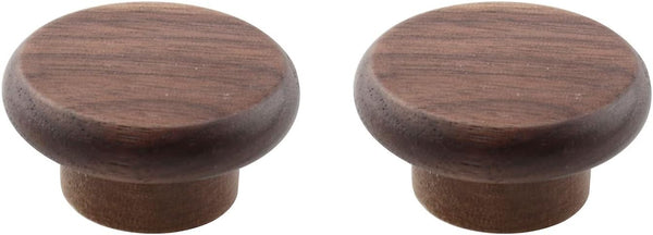 TAODAN 2pcs Black Walnut Kitchen Cabinet Knob 40x20mm Round Wood Drawer Knobs Dressing