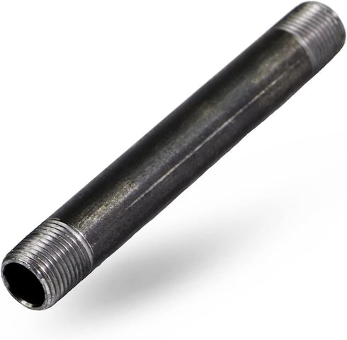 Everflow Supplies NPBL1211 Black Steel Nipple Pipe Fitting, 11" Long with 1/2" Nominal Size Diameter
