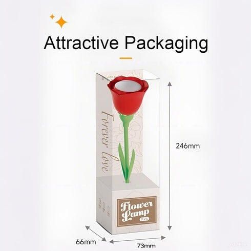YumeGlint Dimming Rechargeable Flower Desk Lamp Infinite Trichromatic Temperature Adjustable Brightness Memory LED