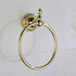 Leyden Polished Gold Towel Ring, Round Wall Mounted Bathroom Hand Towel Holder