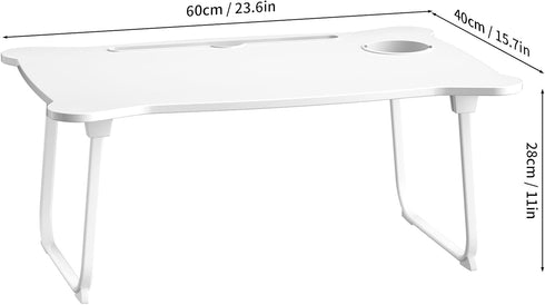 Autrfso 33 LBS Foldable Laptop Bed Desk for Couch, Lightweight Lap Desk Tray Tables with Small Drawer, Cup Holder