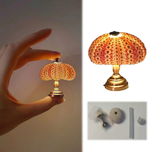 HFLWYWD DIY Sea Urchin Night Light,Portable Sea Urchin Beach Themed Night Light,Sea Urchin Shell Night Lamp, Funny