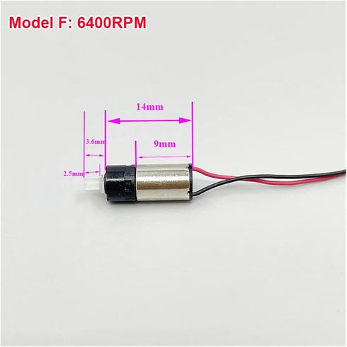 P98LJZQ 3V 3.7V 46RPM-6400RPM 6mm 52rpm(3.7V)) DC Tiny Mini Planetary Gearbox Corless Gear Motor Engine DIY Toy Robot