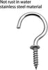 30 Pcs (304) Stainless Steel Screw Ceiling Hooks - 1 Inch Cup Hook Screw-in Light Hooks