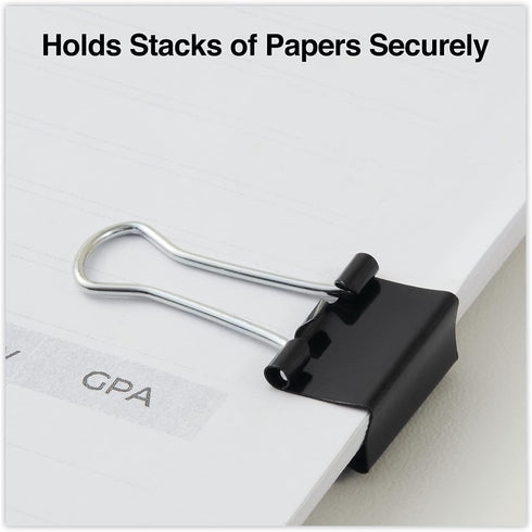 Universal Small Binder Clips, 3/8-Inch Capacity, 3/4-Inch Wide, Black, 40/Pack (11140)
