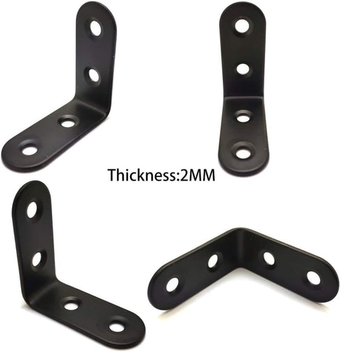 ZHome 404017MM 4Sets Metal L Corner Brace Wall Shelves Hanging Bracket Right Angle Bracket Joint Fastener with Screws