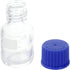 Moonetto 10 Pieces 25ml Graduated Round Glass Bottles, Solvent Jars with GL25 Blue Polypropylene Cap