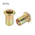 uxcell M6 Carbon Steel Rivet Nuts, Flat Head Insert, Yellow Zinc Plated, 20 Pcs