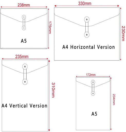 Funny Live 10 Pcs A4 Kraft String Envelope File Folders Organizer for Projects, Contracts, Bills, Office Supplies