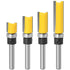 4Pcs Pattern Flush Trim Router Bit Set, 1/4 Inch Shank Carbide Straight Cut Router Bits for Woodworking Milling