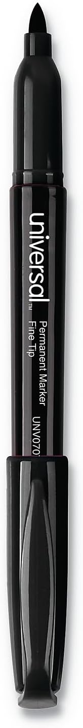 Universal UNV07074 Fine Bullet Tip Pen-Style Permanent Marker, Black, 60/Pack