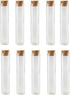 10 PCS Transparent Glass Test Tubes with Cork Stoppers, 60ML Containers for Powder Candy Storage