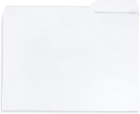 Blue Summit Supplies 100 White File Folders, 1/3 Cut Tab, Letter Size, Great for Organizing, 100 Pack