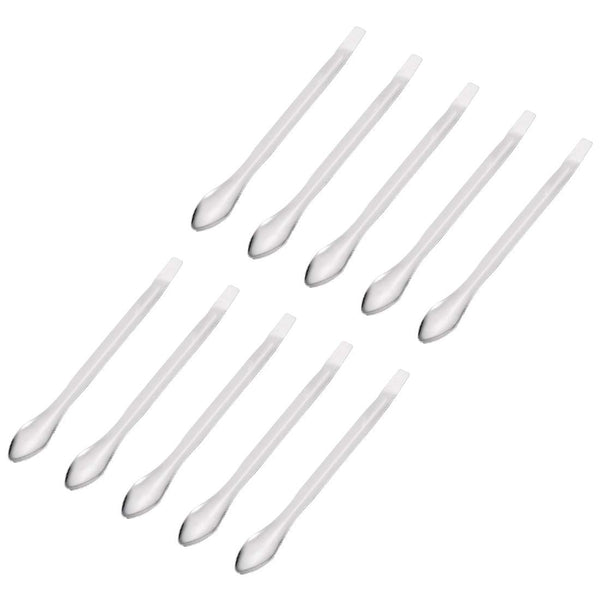 uxcell Micro Scoop 105mm Stainless Steel Reagent Sampling Lab Spoon, 10Pcs