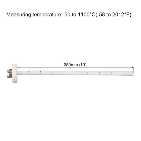 MECCANIXITY 10" K Type Ceramic Thermocouple Sensor Probe for Muffle Furnace Oven, High Temperature -50 to 1100°C