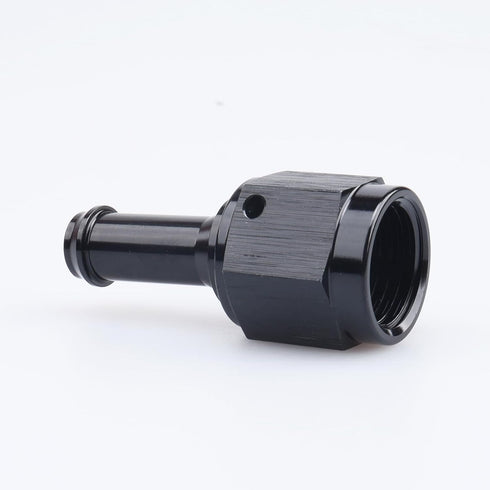 Black Aluminum Straight Female AN6 to 3/8" Swivel Hose Barb Fitting, 6AN to 3/8 Inch Barb