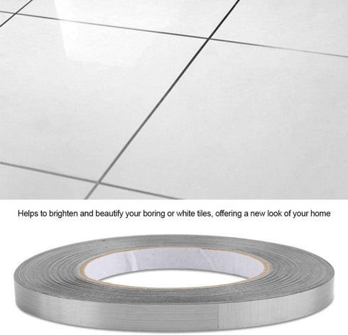 Floor Sealing Caulk Strip, Golden Line Border Sticker - Gold/Silver Foil Self Adhesive Tile Stickers Tape