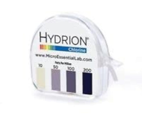 Micro Essential Lab CM-240 Hydrion Chlorine Dispenser, 10-200 PPM Test Roll Plus Extra Roll