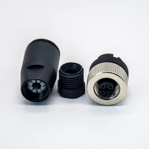 2 Pcs M12 Connector 4 pin Female D Code Straight Unshielded Sensor Plug Adapter for Field Assembly