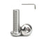 3/8-16 x 3-3/4'' Pan Head Hex Socket Cap Screws: 6 Pack 304 Stainless Steel Bolts, Hex Drive, Bright Finish