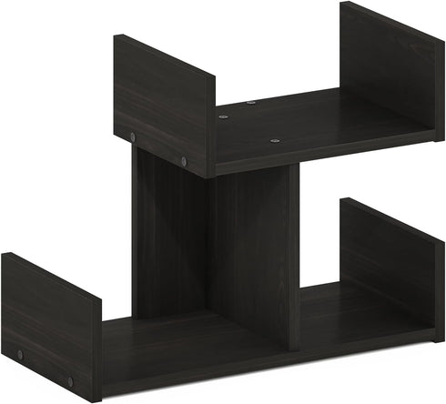 Furinno Hermite Wooden Desktop Bookshelf Storage Organizer for Home and Office Supplies, Espresso Finish