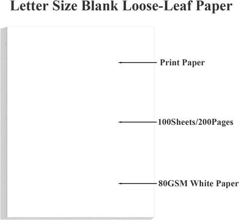 8.5" 11" 100 Sheets/200 20 lb x Printer Paper - Pages White Copy Paper, Letter Size Papers Printing