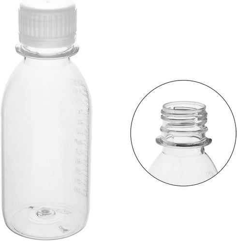 Aicosineg 5Pcs 4.06oz Plastic Lab Chemical Reagent Bottles, 120ml Small Mouth Round Storage Containers with White Cap