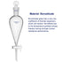 Borosilicate Glass 250ml Conical Separatory Funnel with PTFE Stopcock