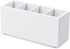 Wooden Pencil Pen Holder for Desk, Office Organizers with 4 Slots for Countertop, Makeup Brush Holder, White