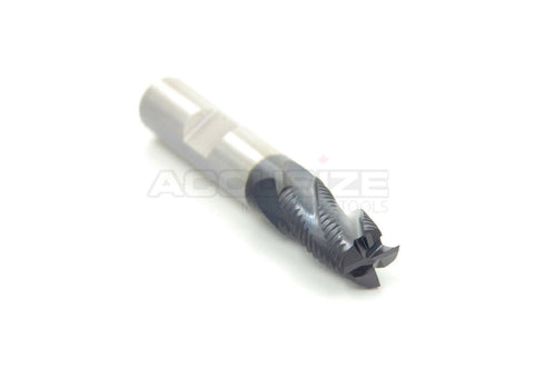 Accusize 3/8'' M42 8% Cobalt Tialn Roughing End Mill, 3/8'' Shk Dia, 3/4'' Flute Length, 4 Flute, 1104-0038