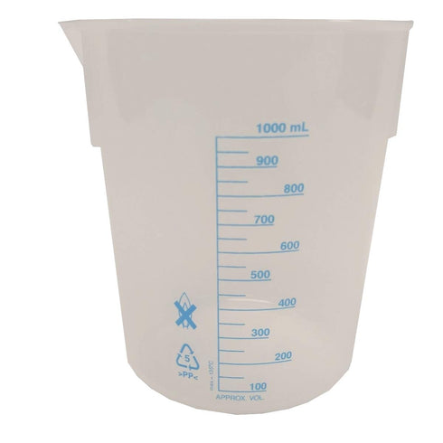PSC 485593 Polypropylene Griffin Beaker, 1 L, Marked Graduation 6640009821289
