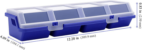 YUENPUN 6 4 Pcs Screw Organizer Box with Lid, Divider Compartments Tool Bin, Plastic Small Part Storage Screw Box