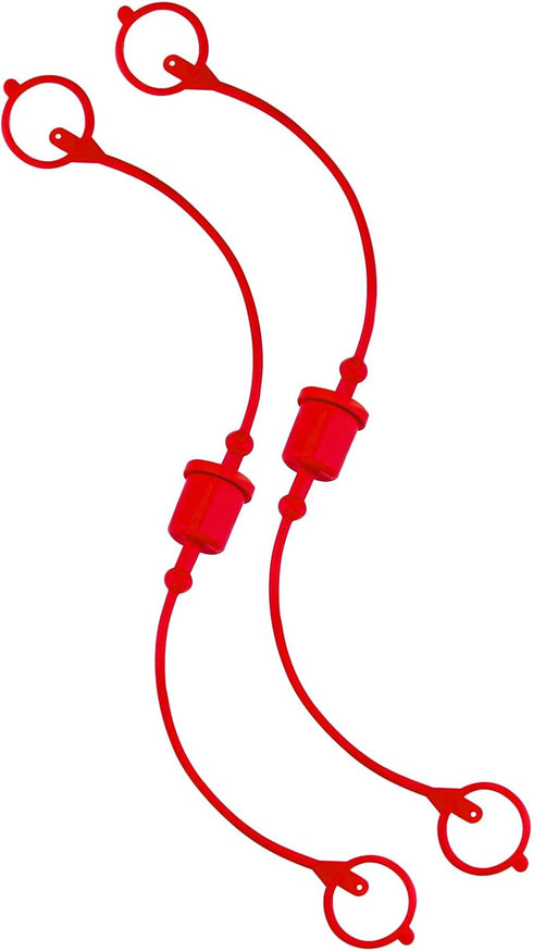 2 Sets 1/2" Hydraulic Coupler Dust Cap, Male Dust Cap and Female Plug Cover for Flat Face Quick Coupler, Red Cap