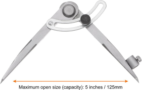 Wing Divider Compass 5 Inch Adjustable Lockable Woodworking Compass with Pencil Holder for Geometry Drawing